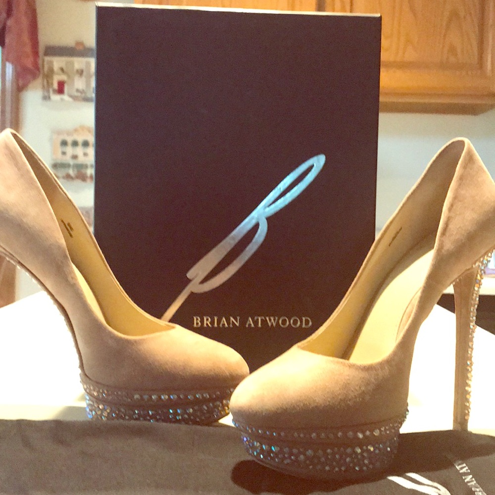 Brian Atwood mink suede heels